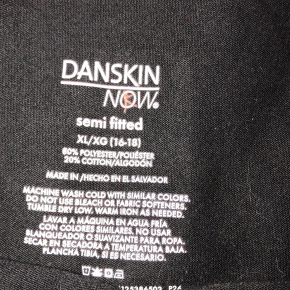 Danskin now black XL semi fitted graphic gym top - Picture 4 of 4